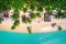 Aerial view of tropical beach. Saona island, Dominican republic.