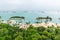 Aerial view of tropical beach in Sentosa island