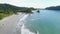 Aerial View of Tropical espadilla beach and Coastline near the Manuel Antonio national park, Costa Rica