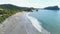 Aerial View of Tropical espadilla beach and Coastline near the Manuel Antonio national park, Costa Rica