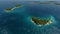 Aerial view of tropical islands in the turquoise sea