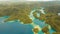 Aerial view tropical lagoon,sea, beach.Bucas Grande Island, Sohoton Cove. Philippines.