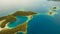 Aerial view tropical lagoon,sea, beach. Bucas Grande Island, Sohoton Cove. Philippines.