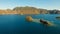 Aerial view tropical lagoon,sea, beach. Tropical island. Busuanga, Palawan, Philippines.