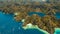 Aerial view tropical lagoon,sea, beach. Tropical island. Busuanga, Palawan, Philippines.