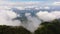 Aerial view of Tropical mountain range and mountain slopes with rainforest.