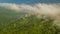 Aerial view tropical rainforest, Fog covered mountains in tropic