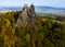 Aerial view of Trosky Castle, Czech Republic