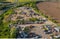 Aerial View of Trucks and Vehicle Parking Near Landfill