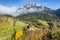 Aerial view of Trzy Korony mountain in Pieniny in autumn, Poland.