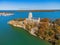 Aerial view of the Tucker Tower of Lake Murray State Park