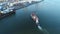 Aerial View of Tugboat and Barge Delaware River