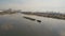 Aerial view tugboat and barge in the sea.Philippines, Manila.