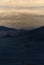 Aerial view of Tuscany landscape misty hills