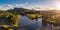 Aerial view of Tweed River and Mount Warning, New South Wales, Australia