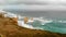 Aerial view of Twelve Apostles coastline on a stormy afternoon