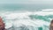 Aerial view of the Twelve Apostles, a collection of limestone stacks off the shore of Port Campbell National Park from