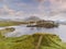 Aerial view on Twelve pines island in county Galway, Connemra,