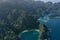 Aerial view of the Twin Lagoon in coron island, Palawan, Philippines