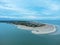 Aerial view of Tybee Island, Georgia, USA.