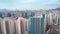 Aerial view: typical new apartment houses, modern buildings, Hong Kong, China