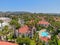 Aerial view of typical Southern California, Spanish style residential buildings