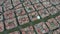 Aerial view. Typical square quarters of Barcelona.