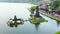 Aerial view of Ulun Danu Bratan Temple