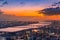 Aerial view Umeda city with after sunset skyline