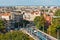 Aerial view of University bridge, Wroclaw, Poland