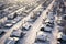 aerial view of unplowed suburban streets after snowfall