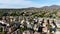 Aerial view of upper middle class neighborhood with identical residential subdivision house