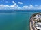 Aerial view of Urangan Pier at Hervey Bay, Queensland, Australia