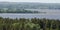 Aerial view of Usma lake in sunny summer day, Latvia