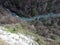 Aerial view of Usses river, Caille bridge, Cruseilles, France