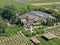 Aerial view of V. Sattui Winery and retail store, St. Helena, Napa Valley, California, USA