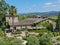 Aerial view of V. Sattui Winery and retail store, St. Helena, Napa Valley, California, USA