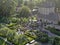 Aerial view of V. Sattui Winery and retail store, St. Helena, Napa Valley, California, USA