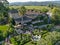 Aerial view of V. Sattui Winery and retail store, St. Helena, Napa Valley, California, USA