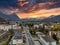 Aerial view of Vaduz, the capital of Liechtenstein