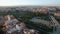 Aerial view of Valencia with architecture and green parks