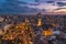 Aerial view of Valencia at night