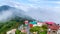 Aerial view of valley from Dhanaulti, a hill station situated in the foothills of the Garhwal Himalayan range