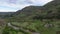 Aerial view. Valley of the Kura River near the cave monastery complex Vardzia.