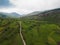 Aerial View On A Valley Where There Is A Road