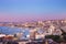 Aerial view of Valparaiso bay from Cerro Alegre Hill at sunset - Valparaiso, Chile