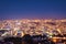 Aerial view of Valparaiso city from Cerro Alegre Hill at night - Valparaiso, Chile