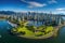 Aerial view of Vancouver, British Columbia, Canada. Vancouver is one of the most populous cities in the world, Aerial Panorama of