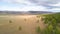 Aerial view of a vast landscape in Mongolia.