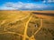 Aerial view of vast plains of South Australia at sunset.